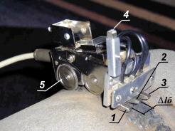 The scheme of monitoring of butt welded joints of tubes by the four-channels sensor of the device TSC-1M-4